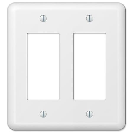 Amerelle Amerelle Devon White 2 gang Stamped Steel Decorator Wall Plate 1 pk 935RRW